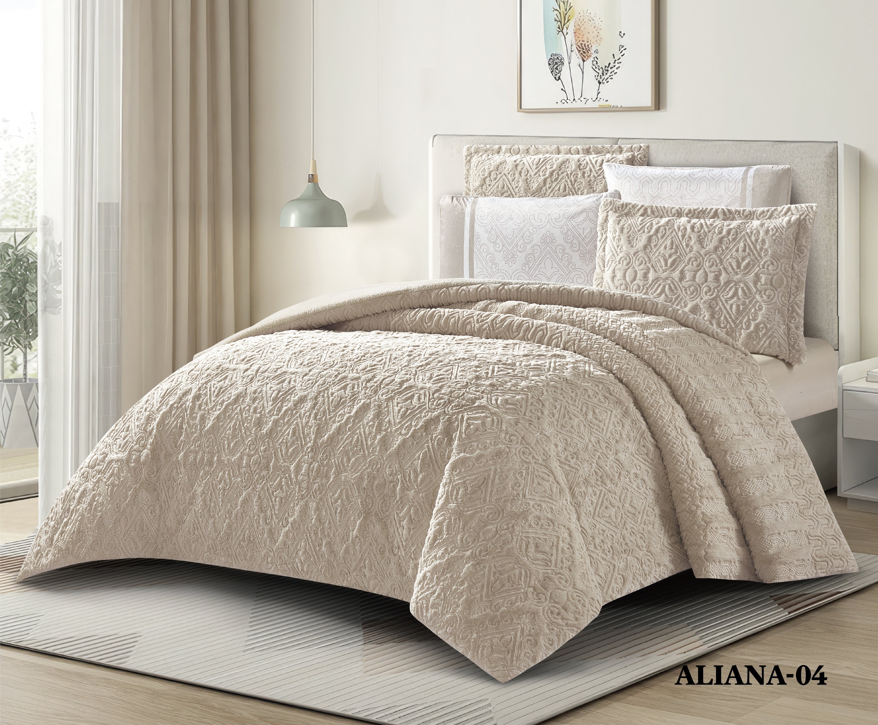 Rabbit King Size 6 PC Winter Comforter Set  طقم لحاف  فرو ارنب شتوي