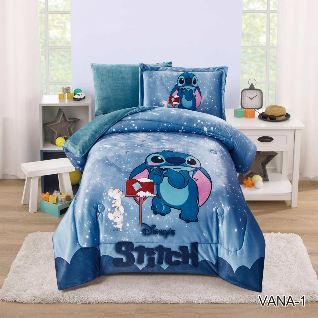 طقم لحاف مفرد/ونصف رسومات اطفال شتوي Twin/Full 4 PC Kids Winter Comforter Set