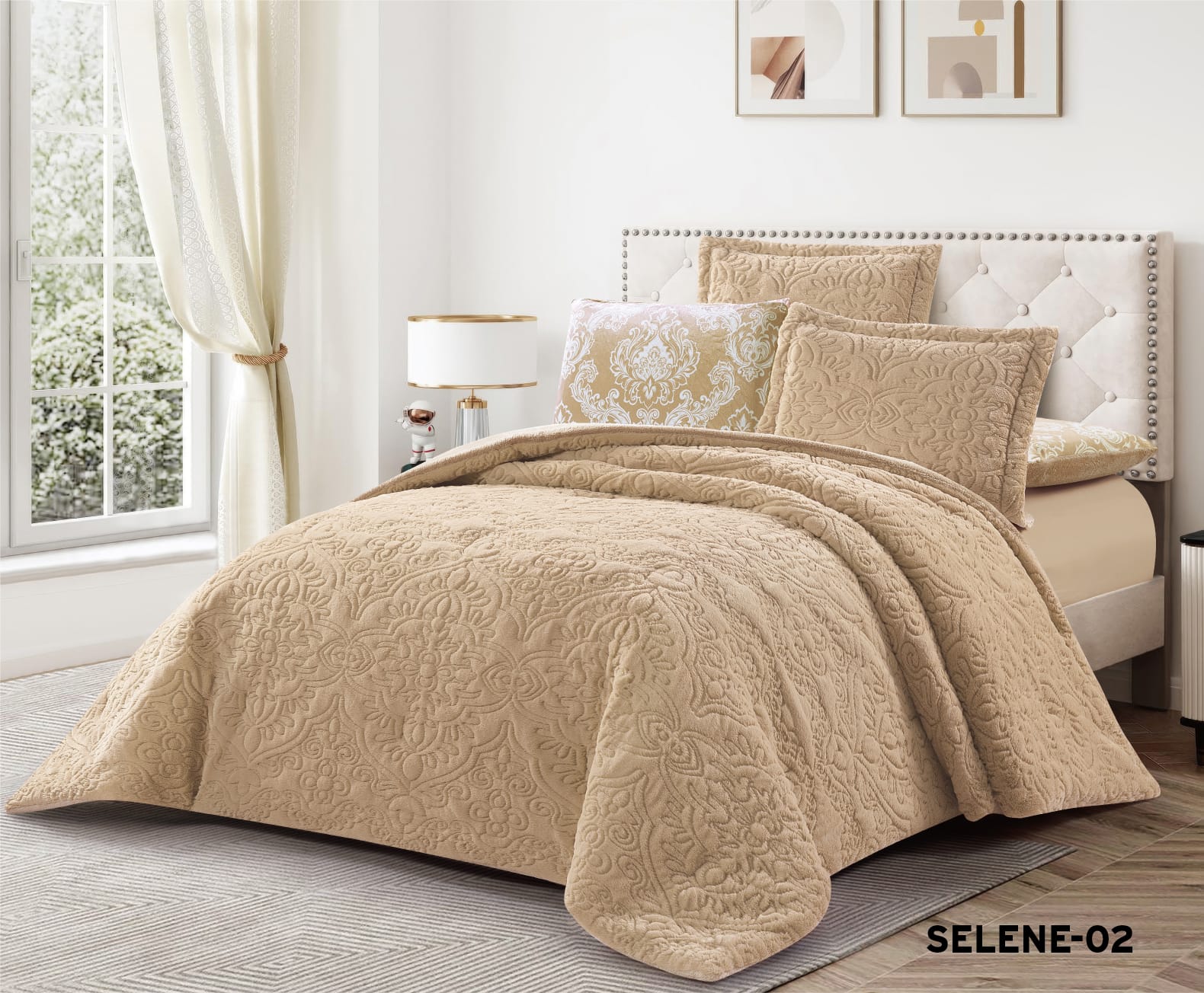 Selene King Size 6 PC Winter Comforter Set  طقم لحاف سيلين فرو ارنب شتوي