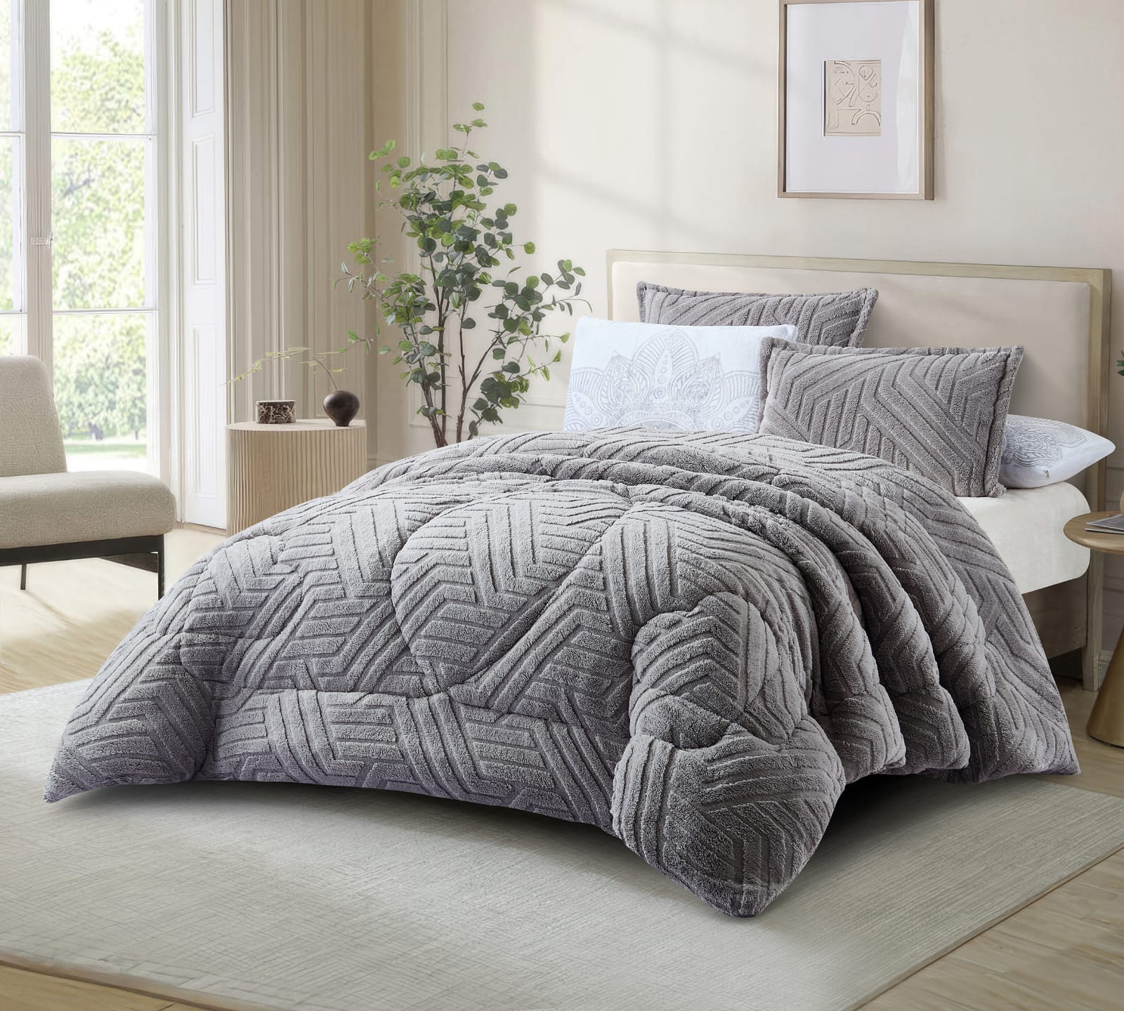 طقم لحاف مجوز ريهاب شتوي فرو 6 قطع