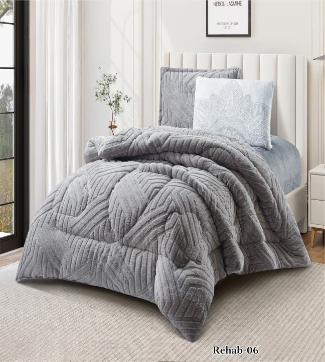 طقم لحاف شتوي مفرد ونص ريهاب 4 قطع