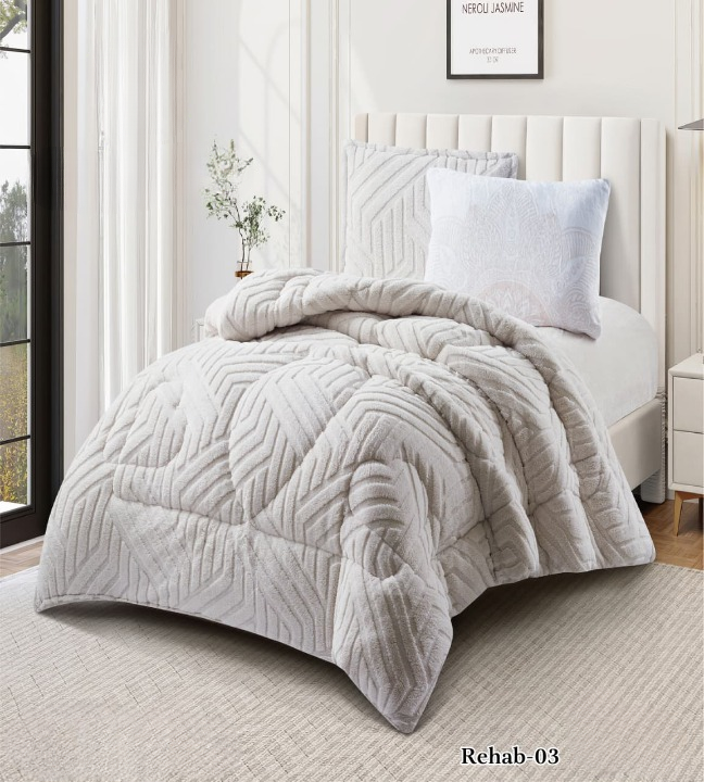 طقم لحاف شتوي مفرد ونص ريهاب 4 قطع