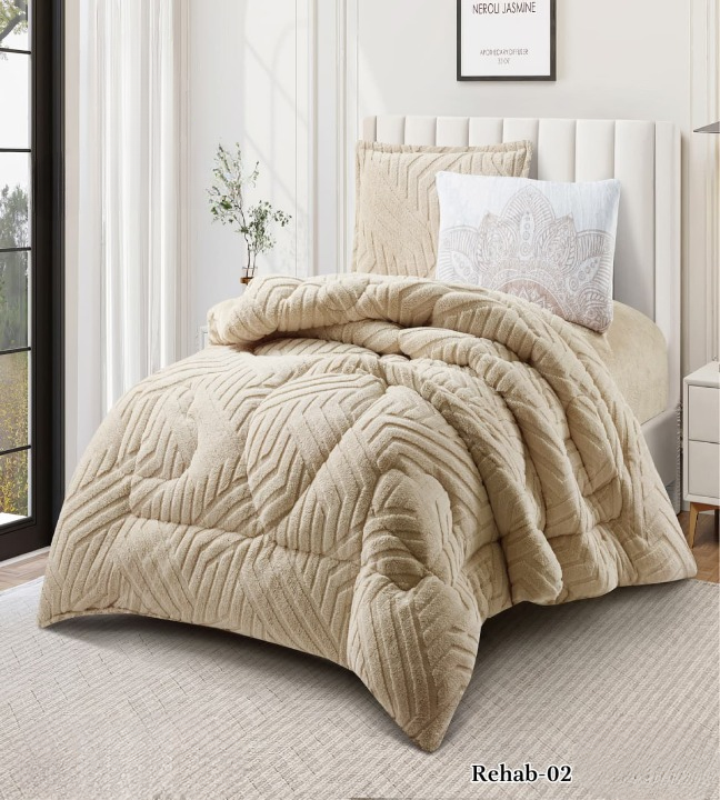 طقم لحاف شتوي مفرد ونص ريهاب 4 قطع