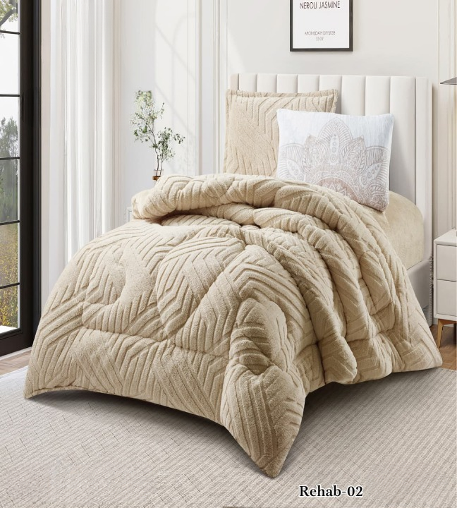 طقم لحاف شتوي مفرد ونص ريهاب 4 قطع