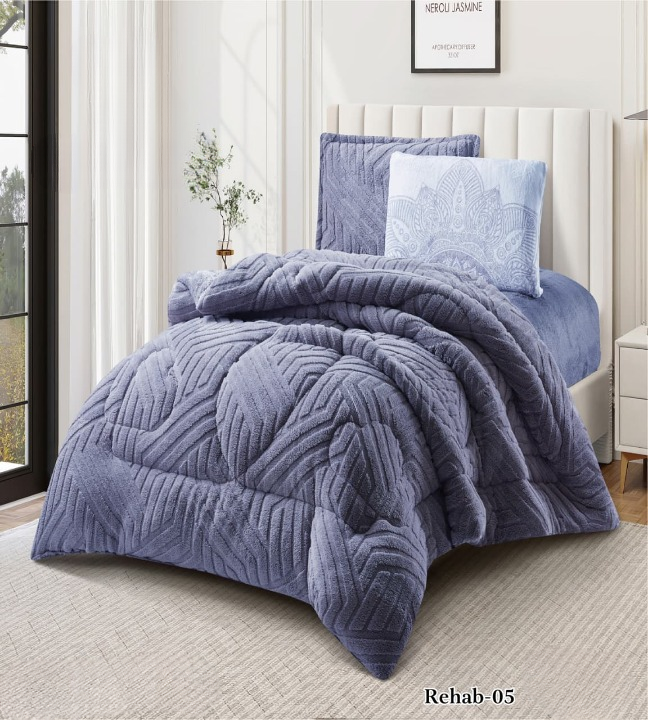 طقم لحاف شتوي مفرد ونص ريهاب 4 قطع