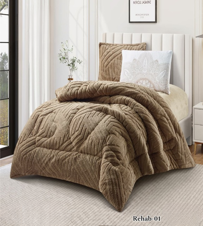 طقم لحاف شتوي مفرد ونص ريهاب 4 قطع