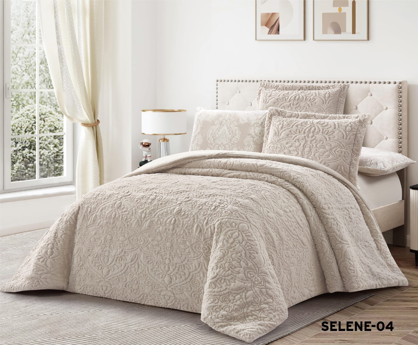 Selene King Size 6 PC Winter Comforter Set  طقم لحاف سيلين فرو ارنب شتوي