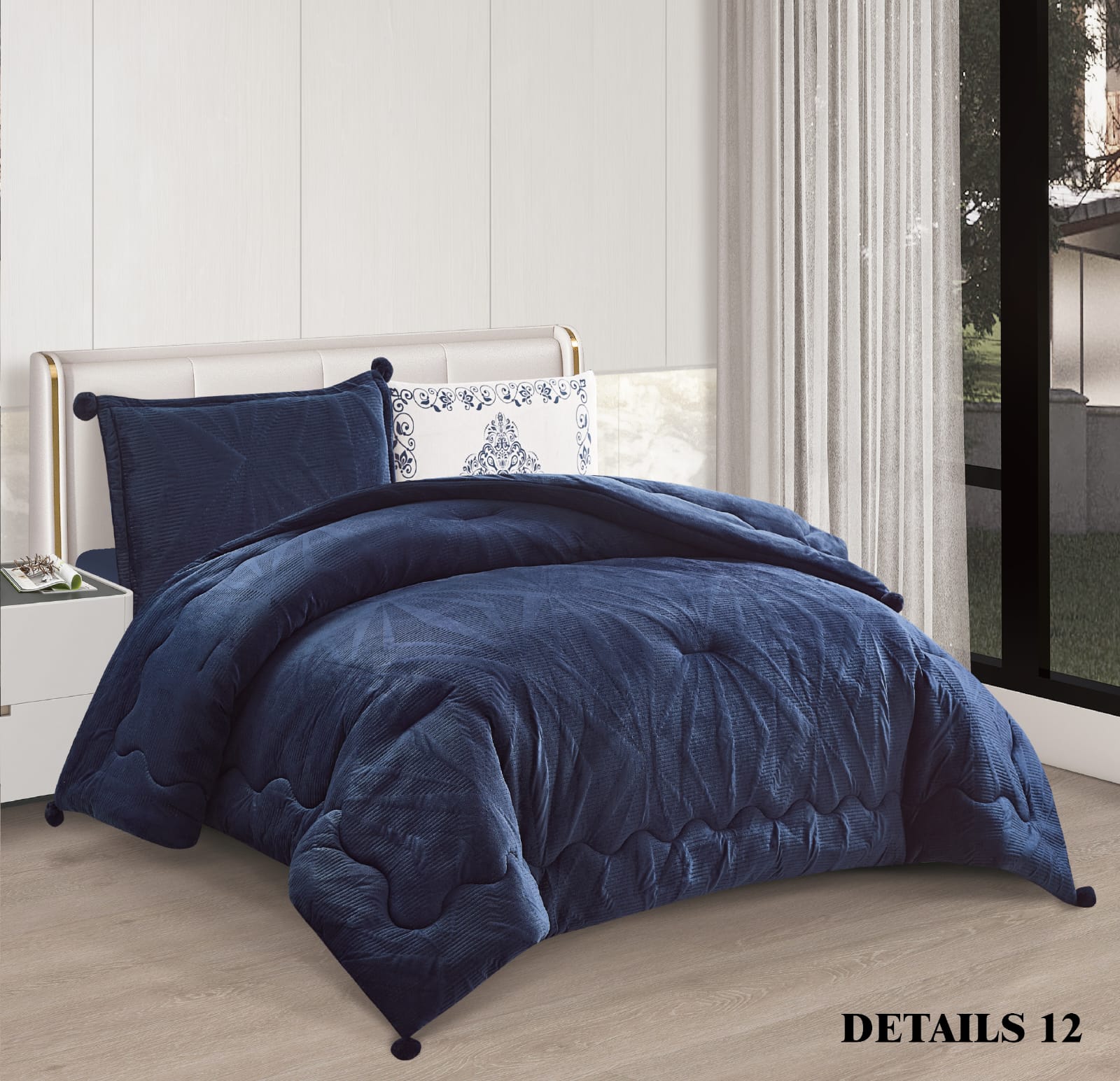 Full Size 4 PC Winter Details Comforter Set طقم لحاف تفاصيل مفرد/ و نصف 4 قطع