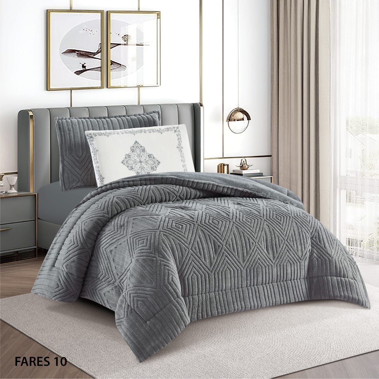 Full Size 4 PC Winter Comforter Set طقم لحاف فارس مفرد/ و نصف 4 قطع