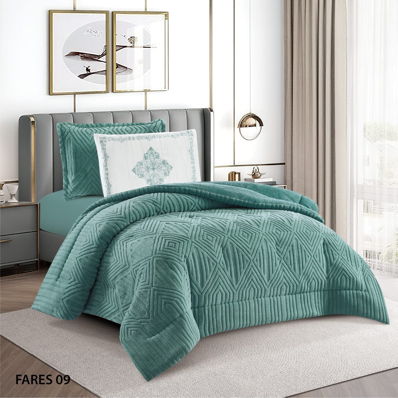 Full Size 4 PC Winter Comforter Set طقم لحاف فارس مفرد/ و نصف 4 قطع (Copy)