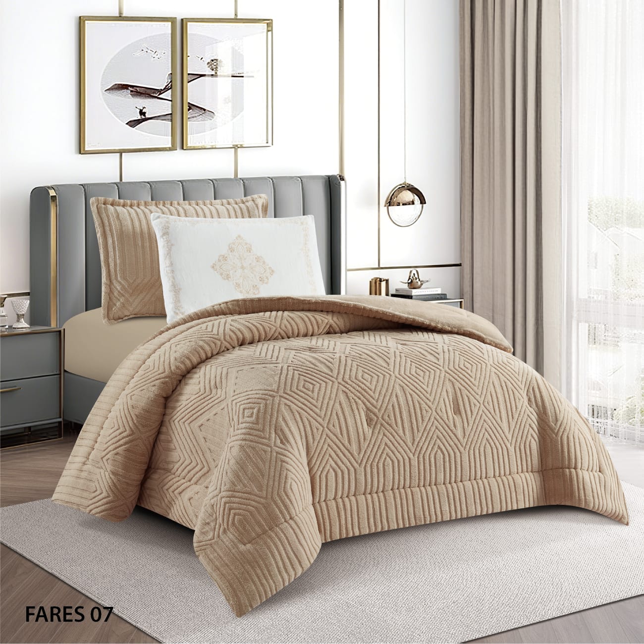 Full Size 4 PC Winter Comforter Set طقم لحاف فارس مفرد/ و نصف 4 قطع