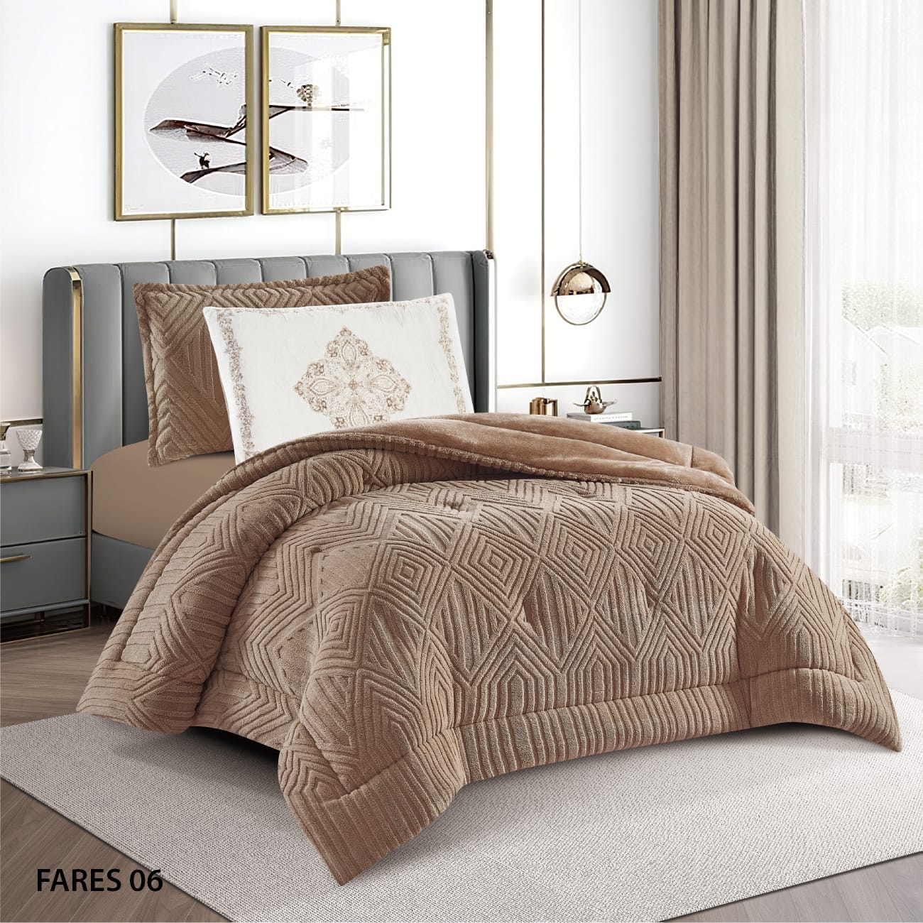 Full Size 4 PC Winter Comforter Set طقم لحاف فارس مفرد/ و نصف 4 قطع
